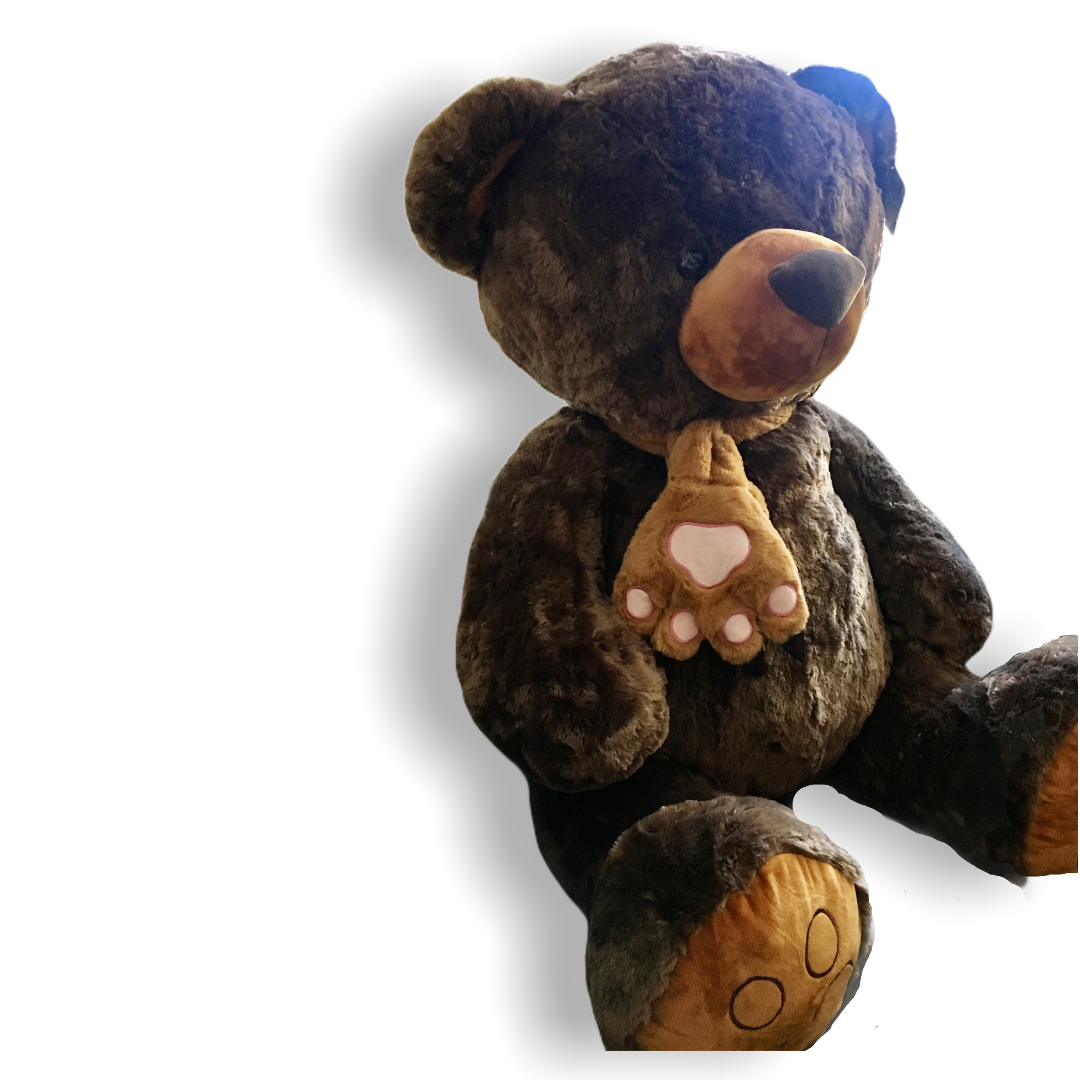Oso Garra café oscuro con bufanda 117 cm Grande