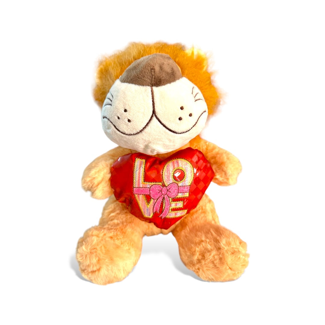 León de peluche con corazón 30 cm