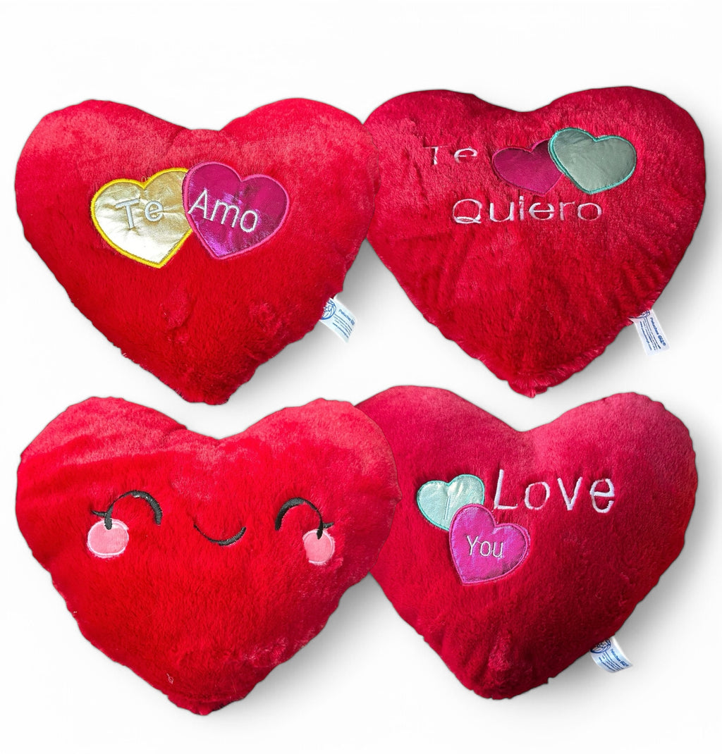 Cojín De Peluche 'Hab Dich Lieb' - 25x25 Cm, Felpa De Poliéster, Diseño Reversible, Ideal Como Regalo