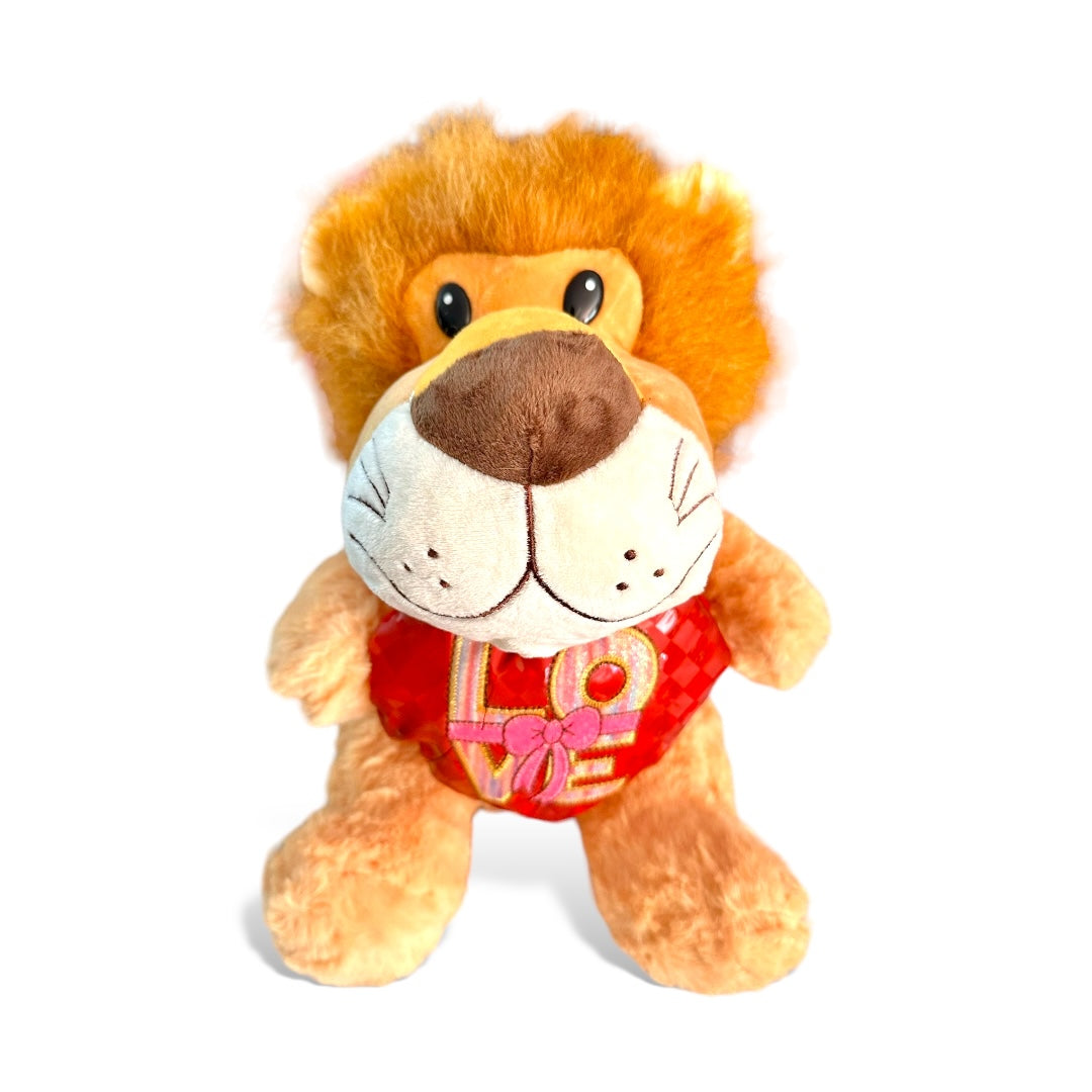 León de peluche con corazón 30 cm