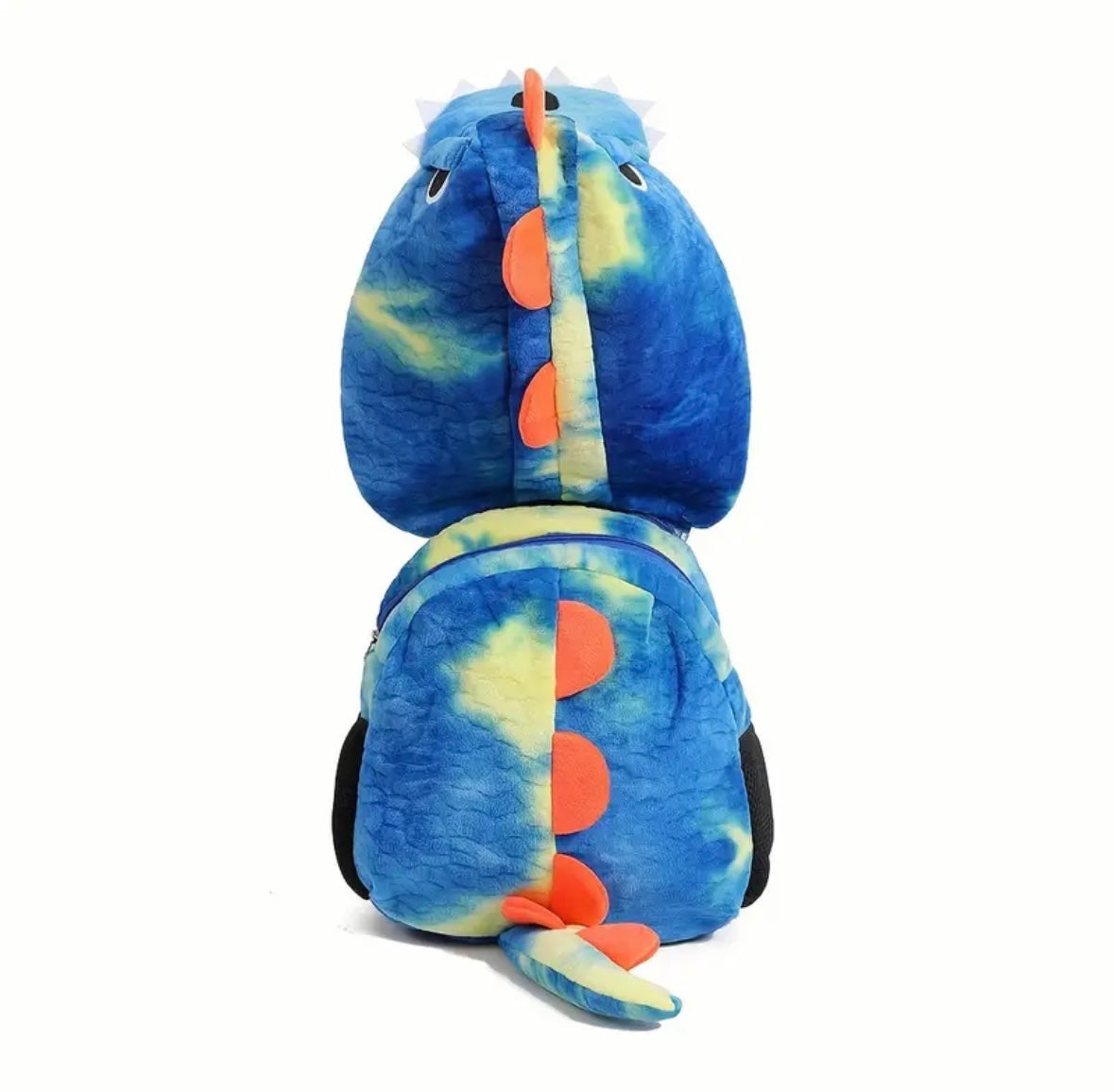 Mochila de peluche con capucha de dinosaurio