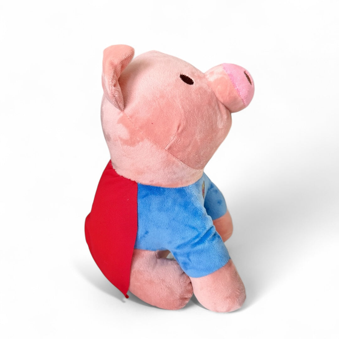Cerdo de peluche disfrazado de Superman 30 cm Nacional C3-SN