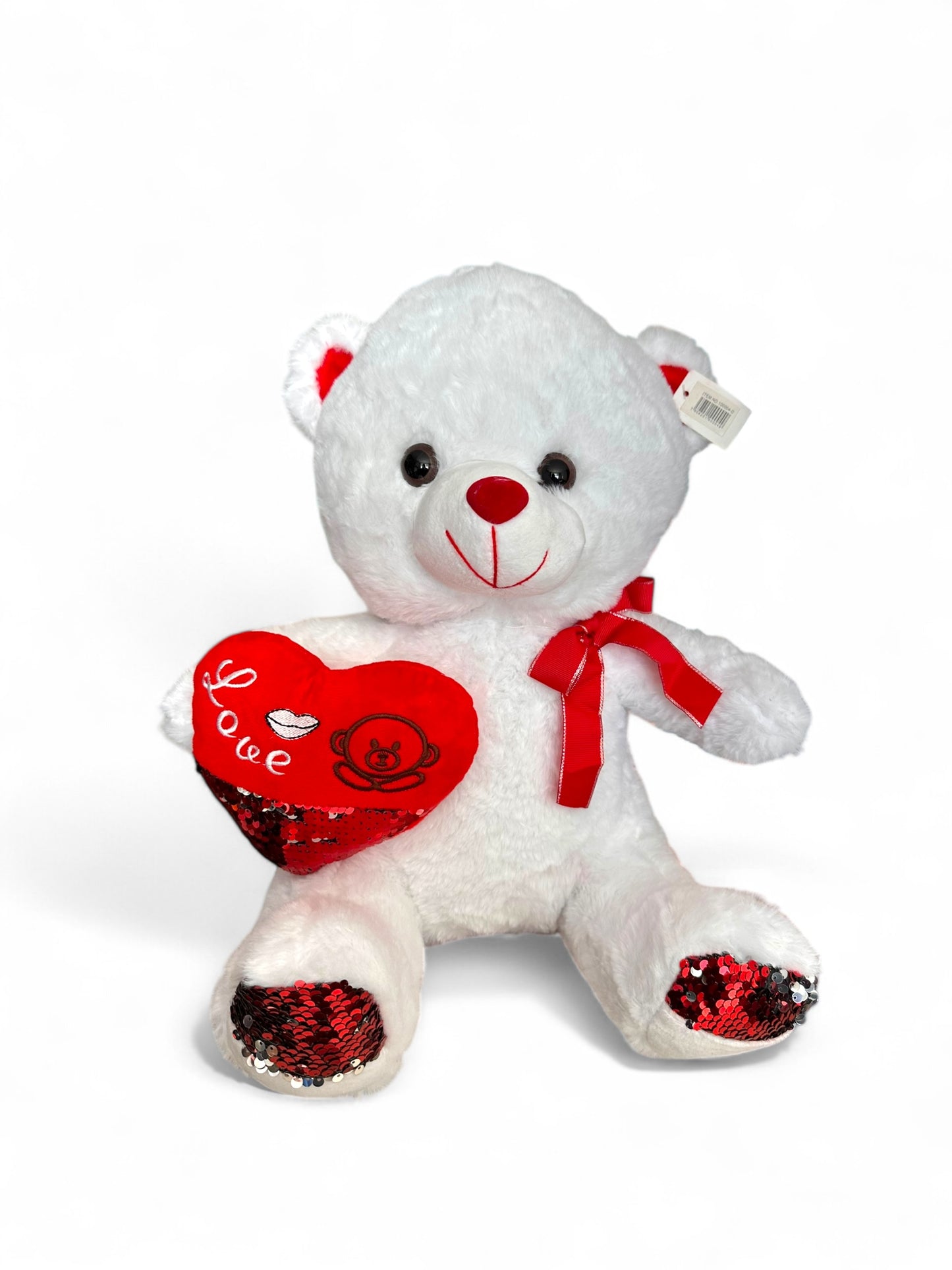 Oso blanco de peluche Corazón 40 cm Importación