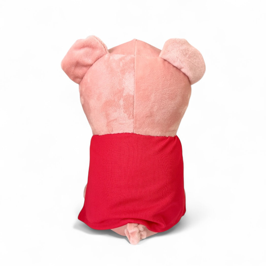 Cerdo de peluche disfrazado de Superman 30 cm Nacional C3-SN