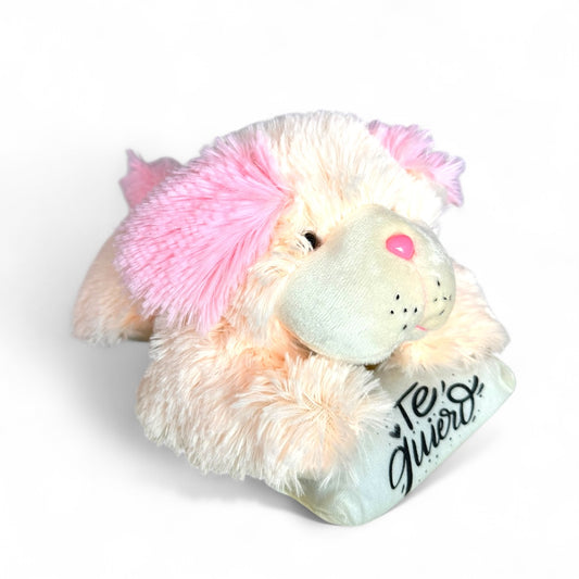 Perro echado con almohada de peluche 23 cm
