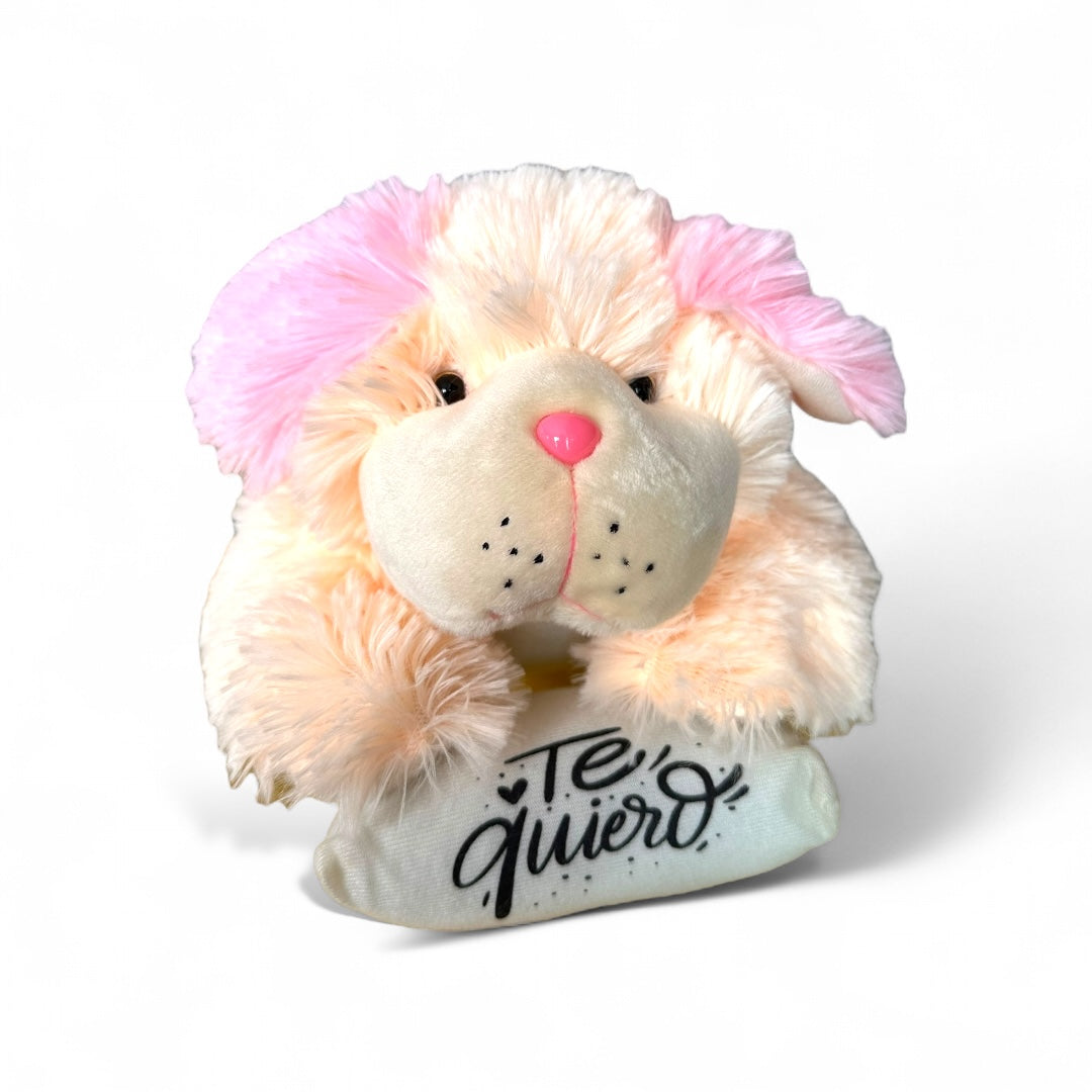 Perro echado con almohada de peluche 23 cm