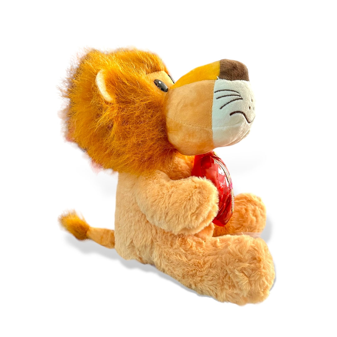 León de peluche con corazón 30 cm