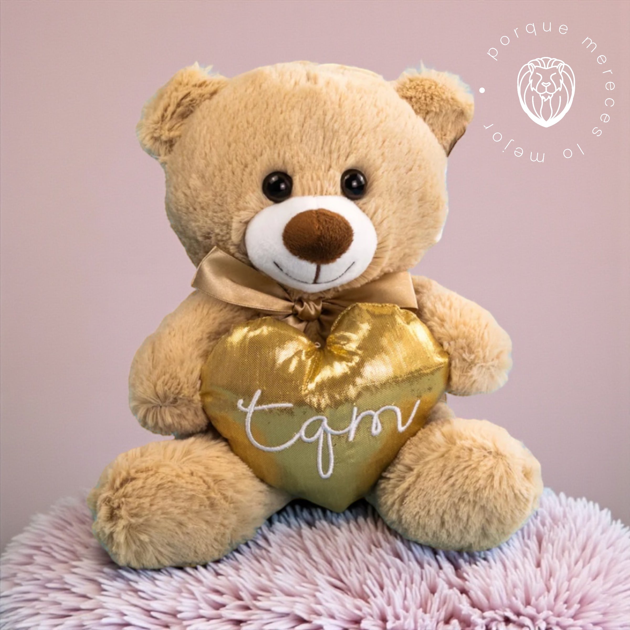 Oso Teo con corazón de peluche 25 cm Importación C1-A099