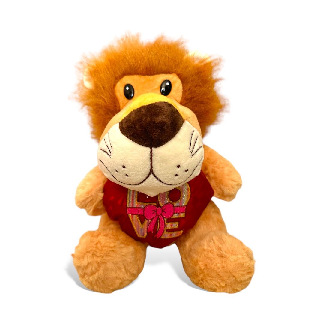 León de peluche con corazón 30 cm