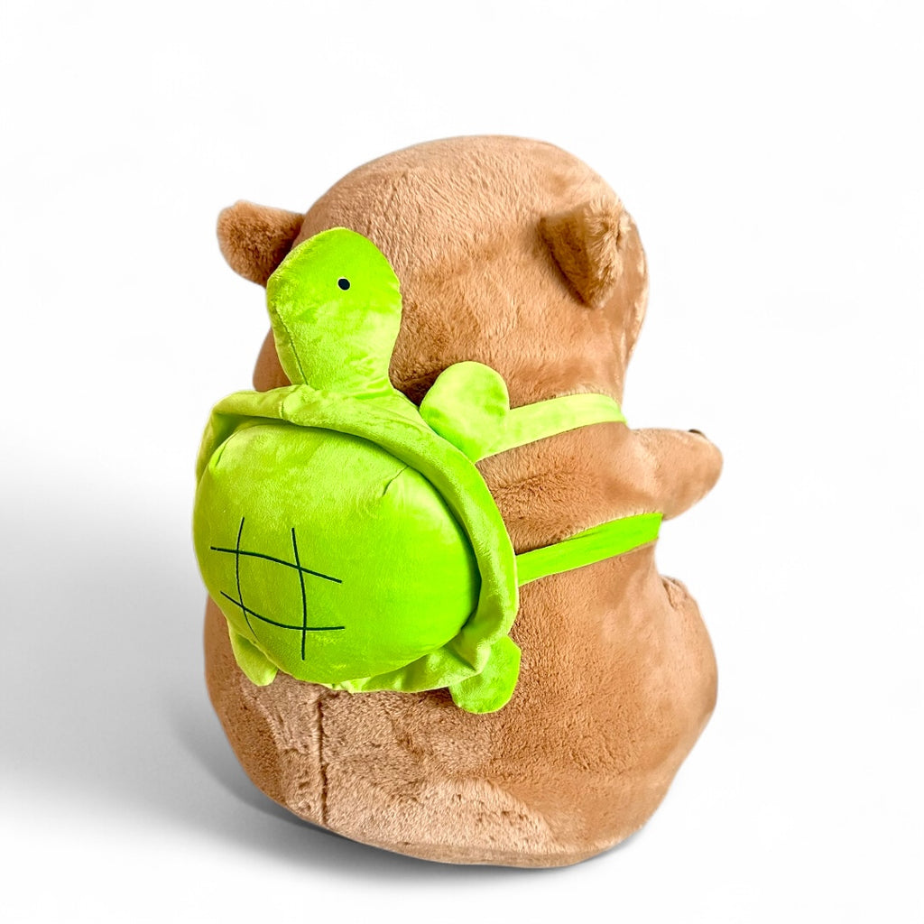 Capibara de peluche 80 cm con mochila de tortuga Nacional S-C/GTE