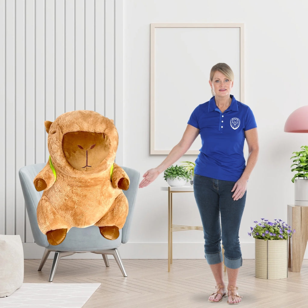 Capibara de peluche 80 cm con mochila de tortuga Nacional S-C/GTE