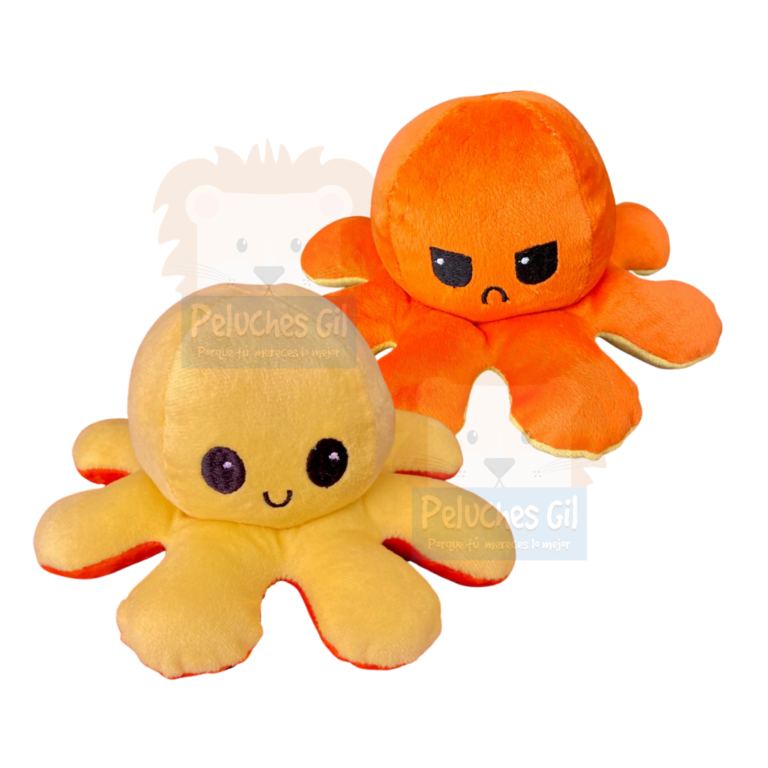 Pulpo Peluche Reversible 14x20cm 10 Piezas Mayoreo