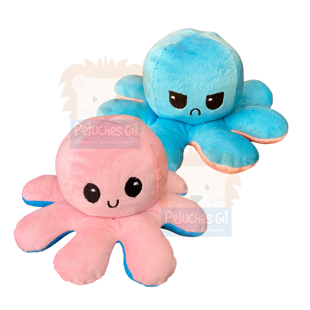 Pulpo Peluche Reversible 14x20cm 10 Piezas Mayoreo