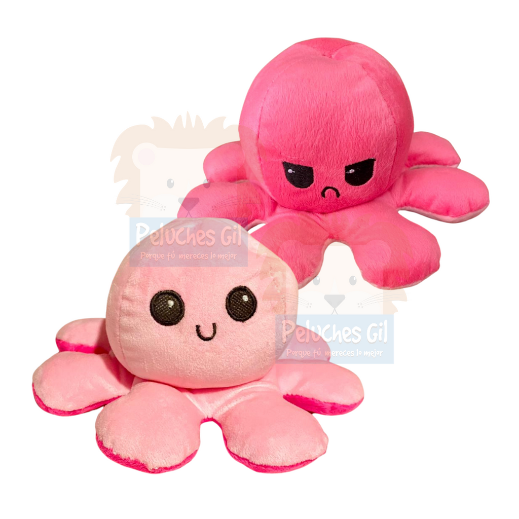 Pulpo Peluche Reversible 14x20cm 10 Piezas Mayoreo
