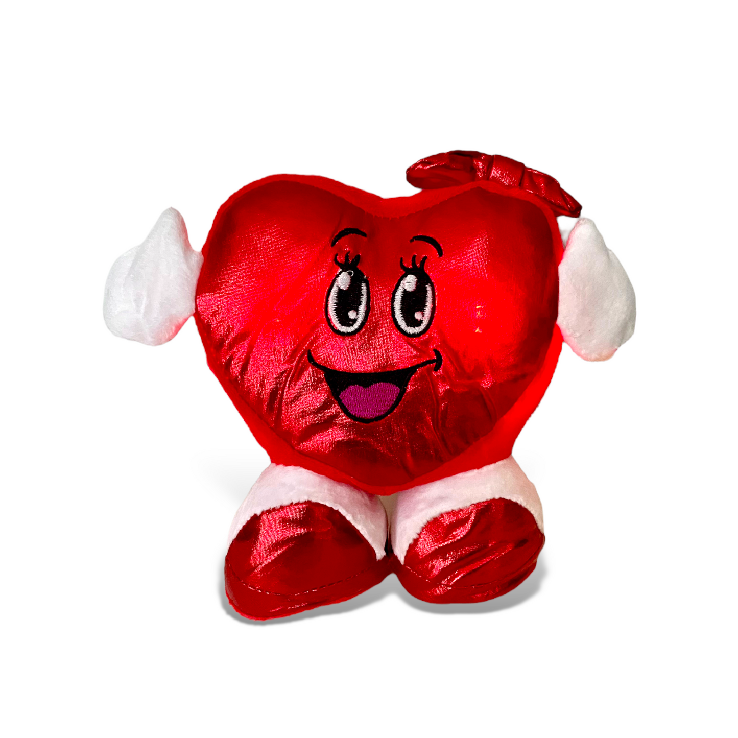 Corazón de peluche Set 10 Pzs Luz y Sonido 15 cm