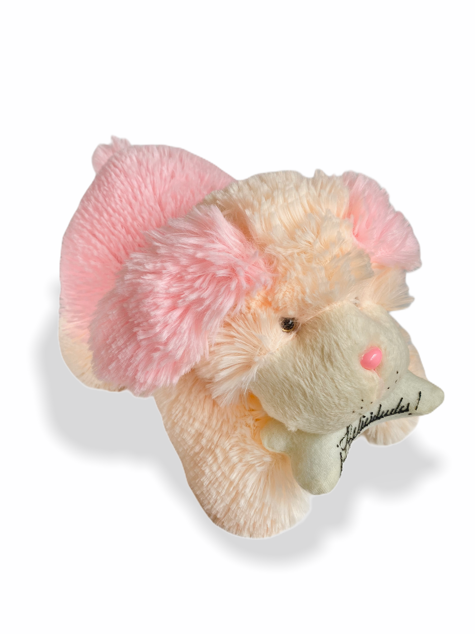 Perro echado con hueso de peluche 23 cm