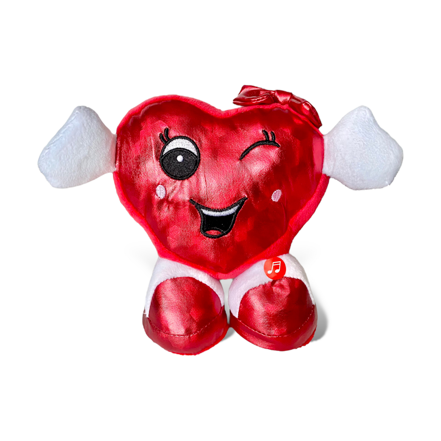 Corazón de peluche Set 10 Pzs Luz y Sonido 15 cm