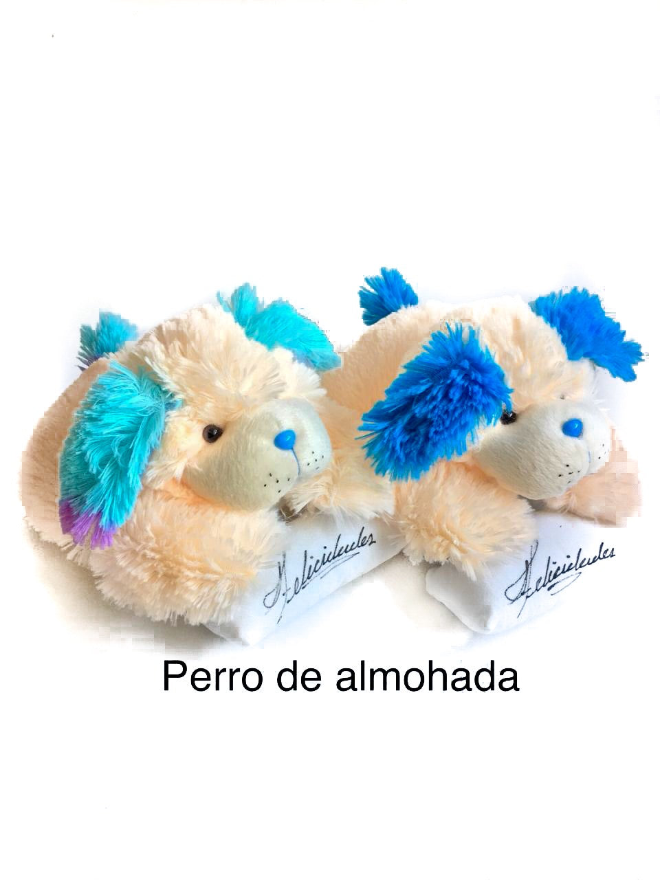 Perro echado con almohada de peluche 23 cm