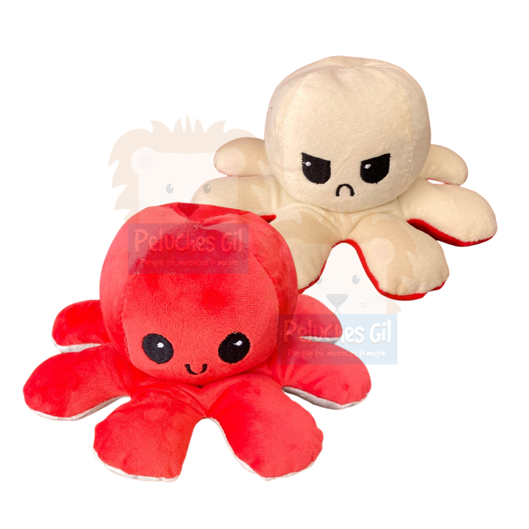 Pulpo Peluche Reversible 14x20cm 10 Piezas Mayoreo