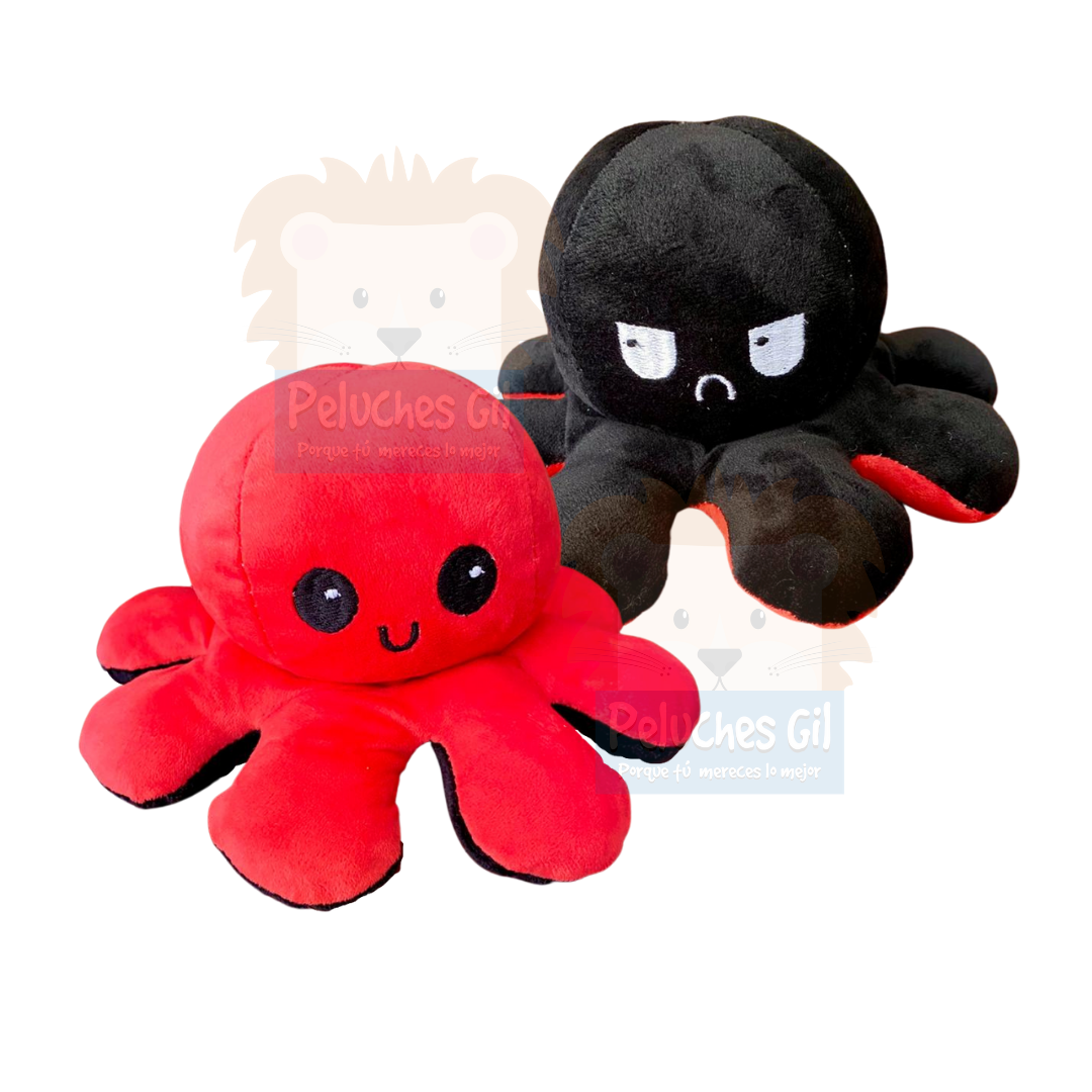 Pulpo Peluche Reversible 14x20cm 10 Piezas Mayoreo