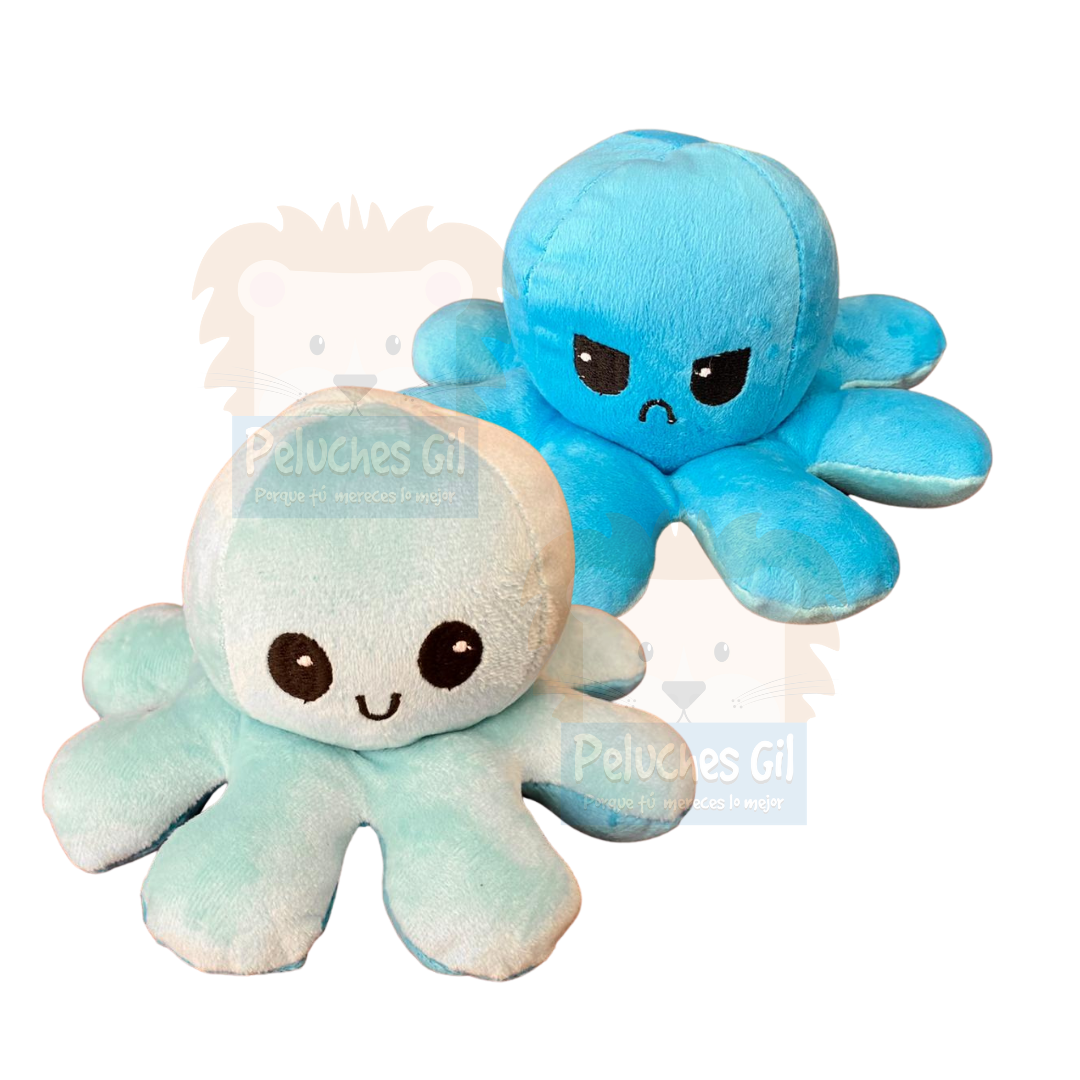 Pulpo Peluche Reversible 14x20cm 10 Piezas Mayoreo