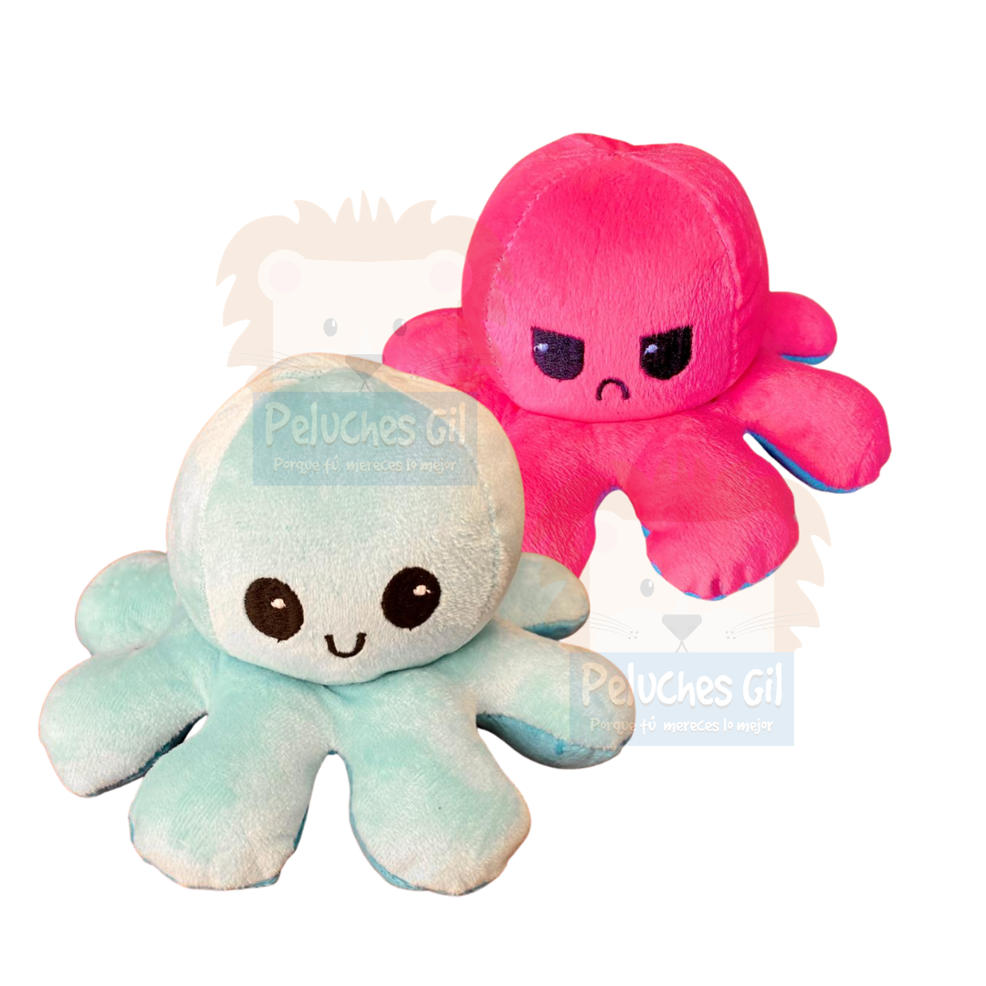 Pulpo Reversible Rosado Y Celeste